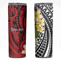 Sigave Chiefdom Wallis and Futuna Personalized Skinny Tumbler Frangipani Flowers Polynesian Pattern