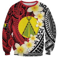 Sigave Chiefdom Wallis and Futuna Personalized Sweatshirt Frangipani Flowers Polynesian Pattern