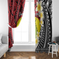 Sigave Chiefdom Wallis and Futuna Personalized Window Curtain Frangipani Flowers Polynesian Pattern