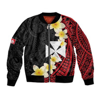 Uvea Chiefdom Wallis and Futuna Personalized Bomber Jacket Frangipani Flowers Polynesian Pattern