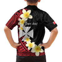 Uvea Chiefdom Wallis and Futuna Personalized Family Matching Long Sleeve Bodycon Dress and Hawaiian Shirt Frangipani Flowers Polynesian Pattern