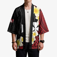 Uvea Chiefdom Wallis and Futuna Personalized Kimono Frangipani Flowers Polynesian Pattern - Polynesian Pride