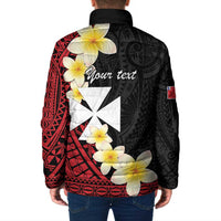 Uvea Chiefdom Wallis and Futuna Personalized Padded Jacket Frangipani Flowers Polynesian Pattern - Polynesian Pride