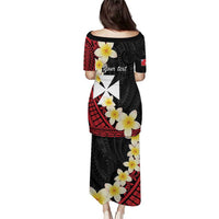 Uvea Chiefdom Wallis and Futuna Personalized Puletasi Frangipani Flowers Polynesian Pattern