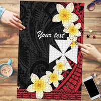 Uvea Chiefdom Wallis and Futuna Personalized Puzzle Frangipani Flowers Polynesian Pattern - Polynesian Pride