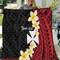 Uvea Chiefdom Wallis and Futuna Personalized Quilt Frangipani Flowers Polynesian Pattern