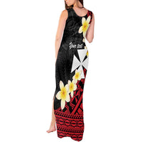 Uvea Chiefdom Wallis and Futuna Personalized Tank Maxi Dress Frangipani Flowers Polynesian Pattern