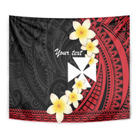Uvea Chiefdom Wallis and Futuna Personalized Tapestry Frangipani Flowers Polynesian Pattern
