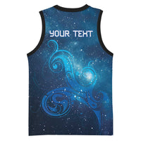 New Zealand Nurses RN Personalised Basketball Jersey Galaxy Stethoscope Maori Motif