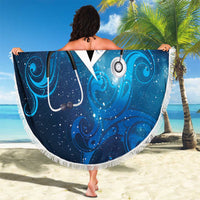 New Zealand Nurses RN Beach Blanket Galaxy Stethoscope Maori Motif