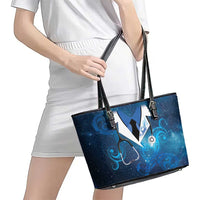 New Zealand Nurses RN Leather Tote Bag Galaxy Stethoscope Maori Motif