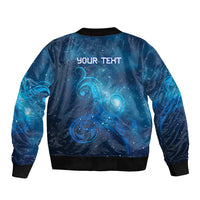 New Zealand Nurses RN Personalised Sleeve Zip Bomber Jacket Galaxy Stethoscope Maori Motif