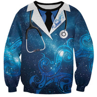 New Zealand Nurses RN Personalised Sweatshirt Galaxy Stethoscope Maori Motif
