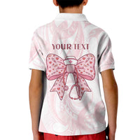 New Zealand Nurses RN Personalised Kid Polo Shirt Pink Stethoscope Coquette Bow Maori Motif