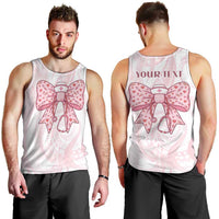New Zealand Nurses RN Personalised Men Tank Top Pink Stethoscope Coquette Bow Maori Motif