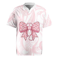 New Zealand Nurses RN Personalised Rugby Jersey Pink Stethoscope Coquette Bow Maori Motif