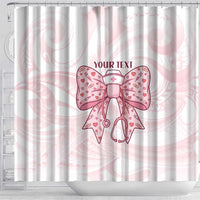 New Zealand Nurses RN Personalised Shower Curtain Pink Stethoscope Coquette Bow Maori Motif