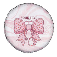 New Zealand Nurses RN Personalised Spare Tire Cover Pink Stethoscope Coquette Bow Maori Motif