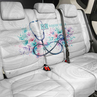 New Zealand Nurses RN Personalised Back Car Seat Cover Stethoscope Floral Maori Motif