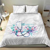 New Zealand Nurses RN Personalised Bedding Set Stethoscope Floral Maori Motif