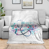 New Zealand Nurses RN Personalised Blanket Stethoscope Floral Maori Motif