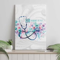 New Zealand Nurses RN Personalised Canvas Wall Art Stethoscope Floral Maori Motif