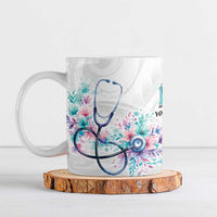 New Zealand Nurses RN Personalised Ceramic Mug Stethoscope Floral Maori Motif