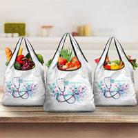 New Zealand Nurses RN Personalised Grocery Bag Stethoscope Floral Maori Motif