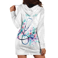 New Zealand Nurses RN Personalised Hoodie Dress Stethoscope Floral Maori Motif LT9 - Polynesian Pride