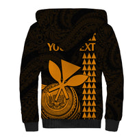 Custom Hawaii Sherpa Hoodie King Kamehameha - Gold LT9 - Polynesian Pride