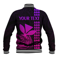 Custom Hawaii Baseball Jacket King Kamehameha - Pink Gradient LT9 - Polynesian Pride