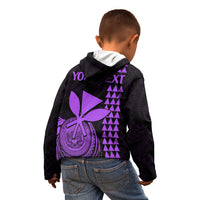 Custom Hawaii Kid Hoodie King Kamehameha - Purple LT9 - Polynesian Pride