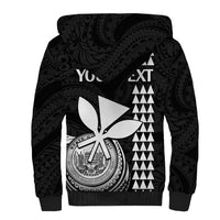 Custom Hawaii Sherpa Hoodie King Kamehameha - White LT9 - Polynesian Pride