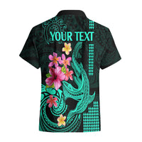 Custom Polynesian Hawaiian Shirt Hawaiian Warriors with Tribal Shark Tattoos - Turquoise LT9 - Polynesian Pride