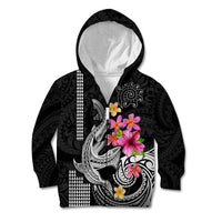 Custom Polynesian Kid Hoodie Hawaiian Warriors with Tribal Shark Tattoos - White LT9 - Polynesian Pride