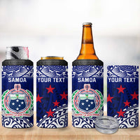 Personalised Samoa Coat Of Arms 4 in 1 Can Cooler Tumbler With Polynesian Pattern Version
