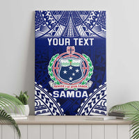 Personalised Samoa Coat Of Arms Canvas Wall Art With Polynesian Pattern Version