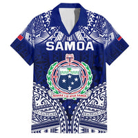 Personalised Samoa Coat Of Arms Family Matching Summer Maxi Dress and Hawaiian Shirt With Polynesian Pattern Version