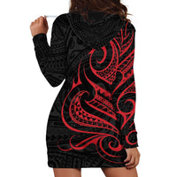 Tahitian Coat Of Arm and Tiare Flower Hoodie Dress Polynesian Tribal Tattoo