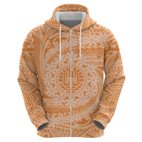 Tahitian Tiare Flower Hoodie Gold Polynesian Pattern