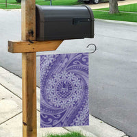 Tahitian Tiare Flower Garden Flag Violet Polynesian Pattern