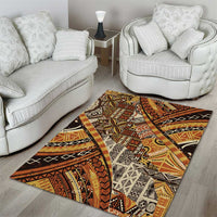 Hawaiian Style Tapa Area Rug Vintage Seamless Pattern - Polynesian Pride