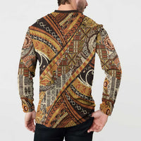 Hawaiian Style Tapa Button Sweatshirt Vintage Seamless Pattern LT9 - Polynesian Pride