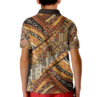 Hawaiian Style Tapa Kid Polo Shirt Vintage Seamless Pattern - Polynesian Pride