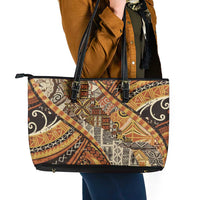 Hawaiian Style Tapa Leather Tote Bag Vintage Seamless Pattern LT9 - Polynesian Pride