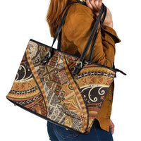Hawaiian Style Tapa Leather Tote Bag Vintage Seamless Pattern LT9 - Polynesian Pride