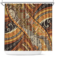 Hawaiian Style Tapa Shower Curtain Vintage Seamless Pattern LT9 Red - Polynesian Pride