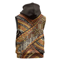 Hawaiian Style Tapa Sleeveless Zip Hoodie Vintage Seamless Pattern - Polynesian Pride
