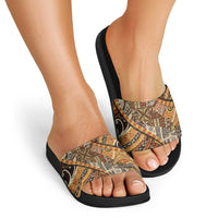 Hawaiian Style Tapa Slide Sandals Vintage Seamless Pattern - Polynesian Pride