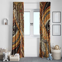 Hawaiian Style Tapa Window Curtain Vintage Seamless Pattern - Polynesian Pride
